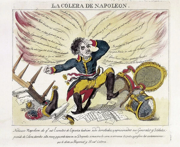 The anger of Napoleon Bonaparte (1769-1821), 19th century (engraving)