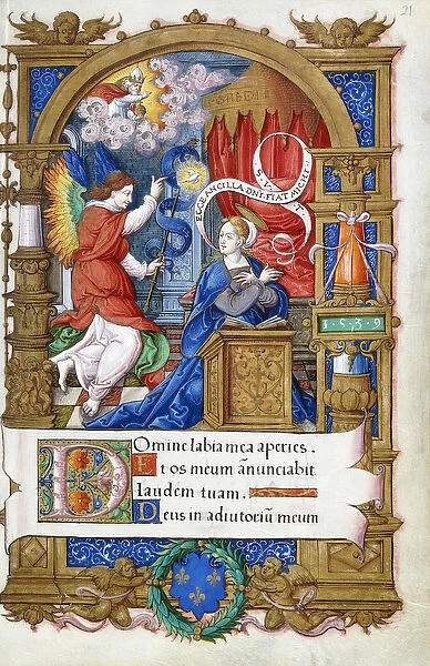 Annunciation, from a Book of Hours made for Francois I, c