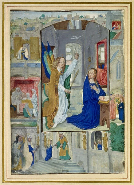Annunciation, from a book of Hours (vellum)