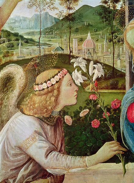 The Annunciation between Saint John the Baptist and Saint Andrew carrying his Cross