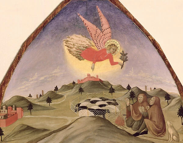 The Annunciation to the Shepherds (oil on panel)