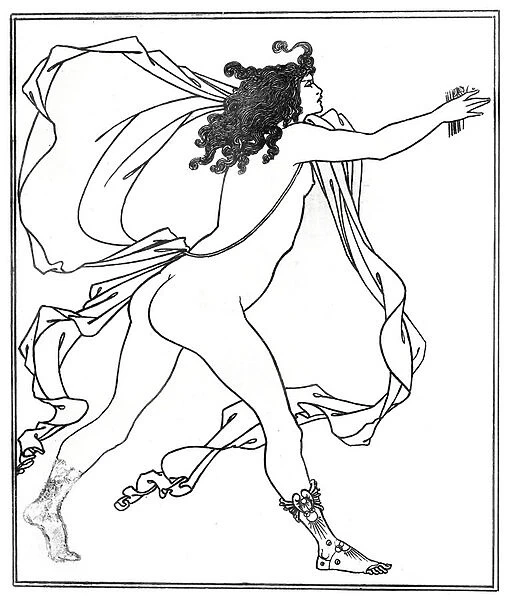 Apollo pursuing Daphne (pen & ink)