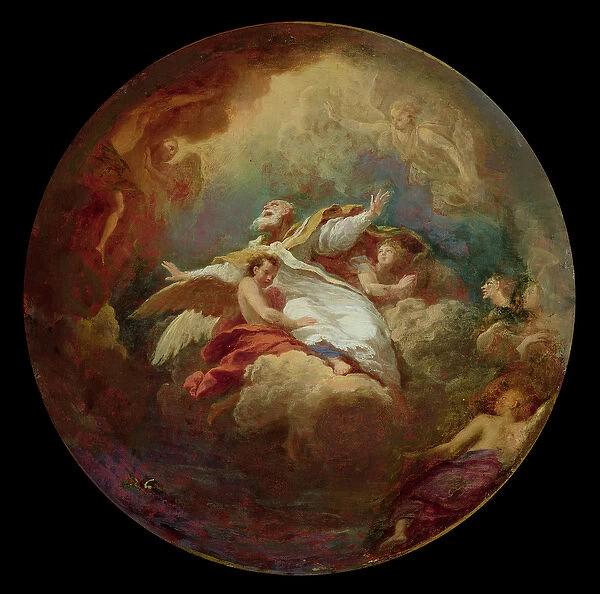 Apotheosis of St. Ambrose (347-397) study for the decoration of the Invalides (oil