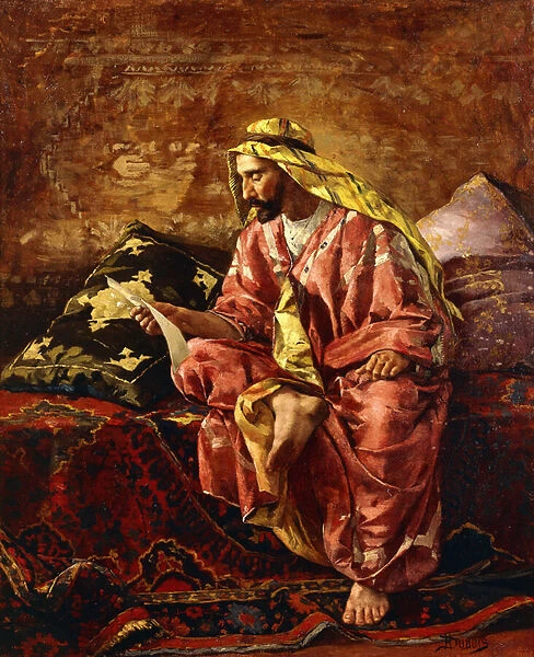 An Arab Reading a Letter (oil on canvas)