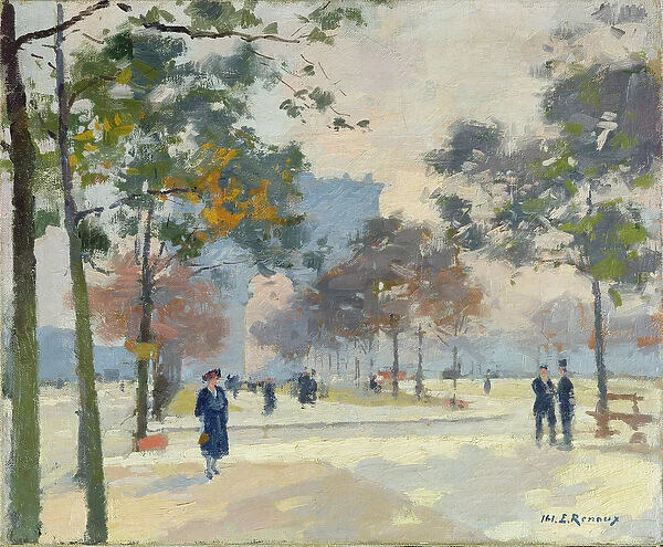 The Arc de Triomphe in Autumn, Paris (oil on canvas)