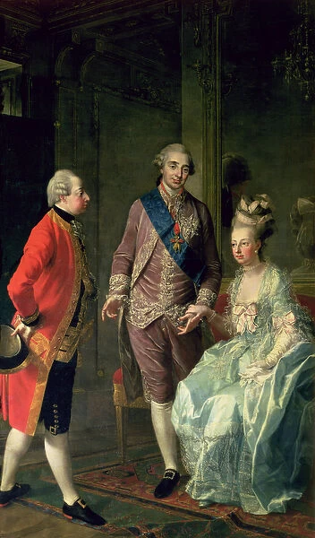 Archduke Maximilian Franz visiting Marie Antoinette (1755-93) and Louis XVI (1754-93) c