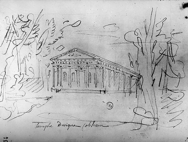 Architectural Sketch from Travels in England, c. 1766 (pencil on paper)