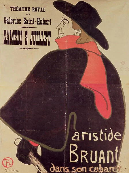 Aristide Bruant dans son cabaret, 1893 (colour litho)