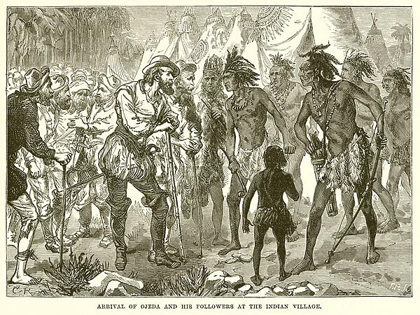 Arrival of Ojeda and his Followers at the Indian Village (engraving)