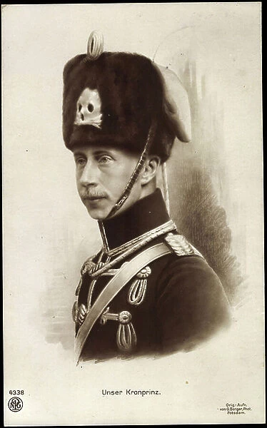 Artist Crown Prince Wilhelm Hussar Uniform Skull