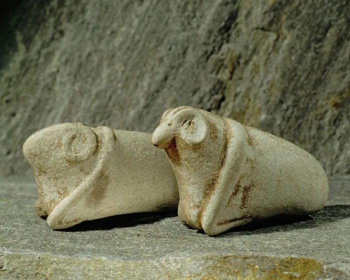 Framed Print : Two rams limestone print Framed Print : Two rams limestone print