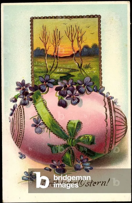 Framed Print : Congratulations Easter Print: Pink Egg in a Stream Landscape Framed Print : Congratulations Easter Print: Pink Egg in a Stream Landscape