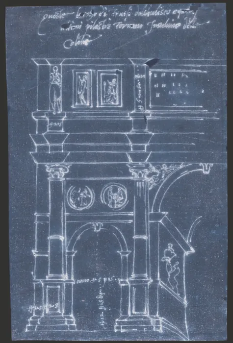 Framed Print : Print of a partial elevation of the Arch of Constantine in Rome Framed Print : Print of a partial elevation of the Arch of Constantine in Rome