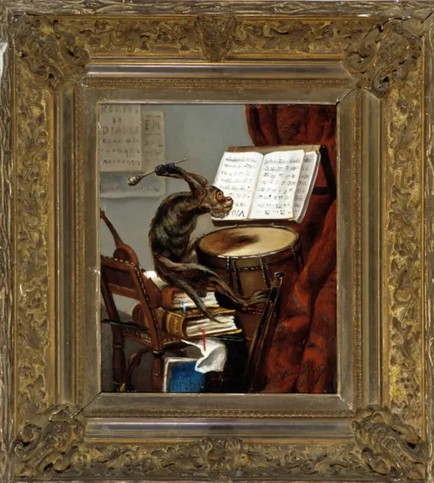 Framed Print : Monkey playing Robert the Devil' Print by Benjamin Constant Framed Print : Monkey playing Robert the Devil' Print by Benjamin Constant