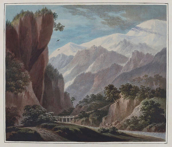 Ascending From The Valley Of Sallanches To Chamonix, c. 1781 (w / c, pencil & gum Arabic on paper)