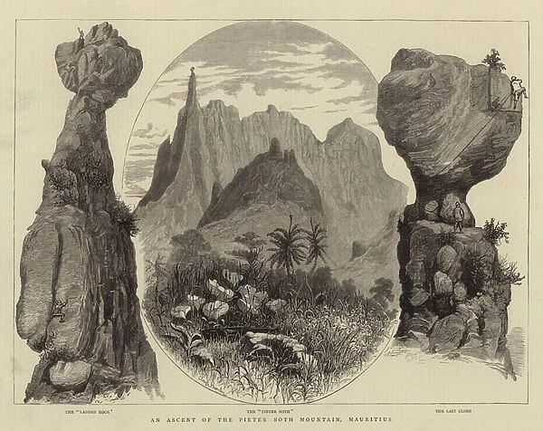 An Ascent of the Pieter Both Mountain, Mauritius (engraving)