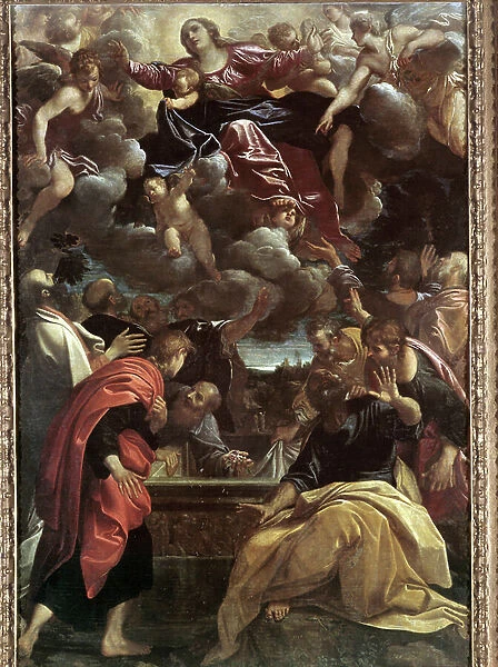 Assumption of the Virgin. Painting by Annibal Carracci (Annibal Carrache) (1560-1609). 1592. Pinacoteca Nazionale Bologna