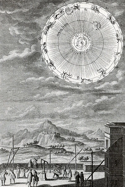 Astronomic observatory in Germany 18th century, c1880 (engraving)