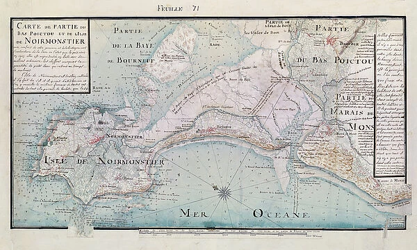 Atlas 131 H. fol 71 Map of part of Bas-Poitou and the Ile de Noirmoutier, 1703 (pen