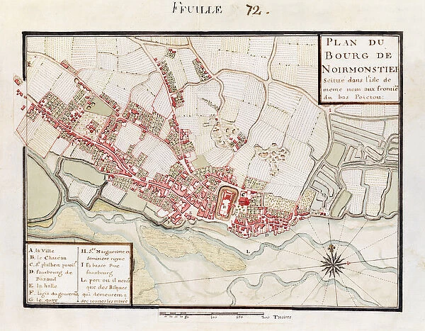 Atlas 131 H. Fol 72 Plan of Noirmoutier-en-l Ile, c. 1700 (pen, ink and w  /  c on paper)