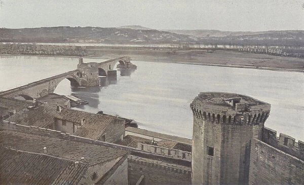 Avignon, Fortifications et Pont Saint Benezet (colour photo)