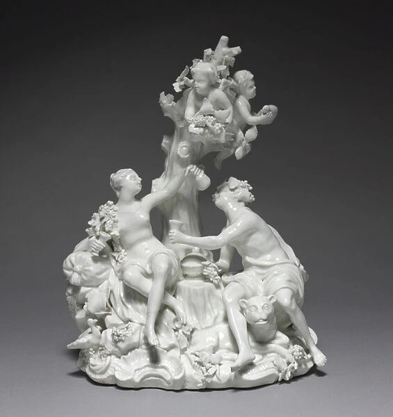 Bacchus and Venus, manufacturer Tournay Factory, Belgium, c. 1755 (porcelain)
