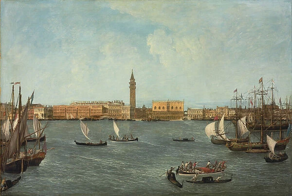 The Bacino di San Marco, Venice, looking towards to Molo (oil on canvas)