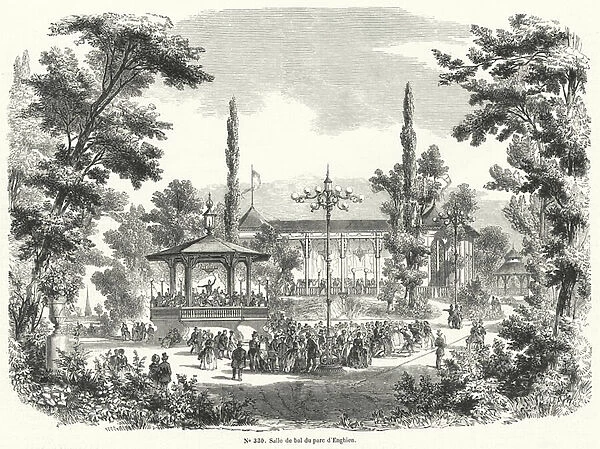 Ballroom in the Parc d Enghien, France (engraving)