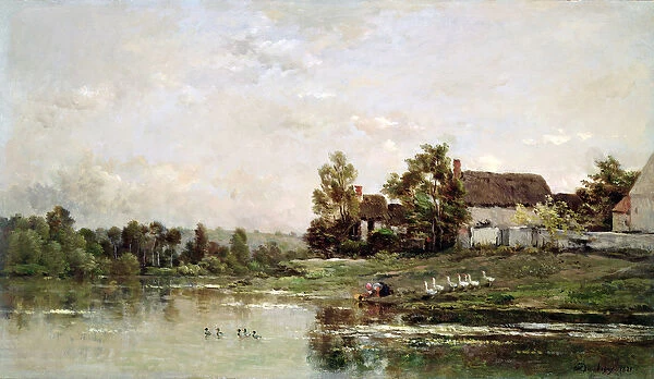 The Banks of the Seine at Portejoie, 1871 (oil on panel)
