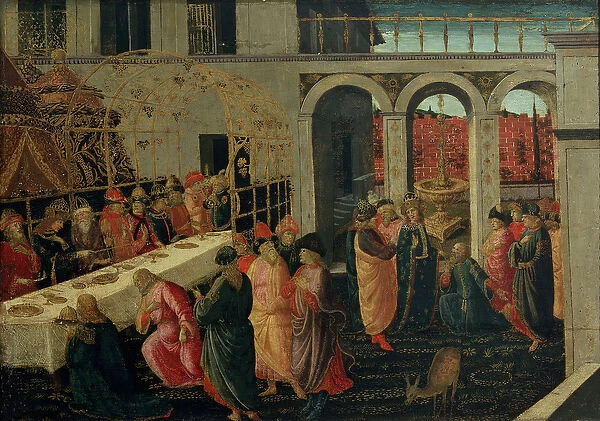 The Banquet of Ahasuerus (tempera on panel)