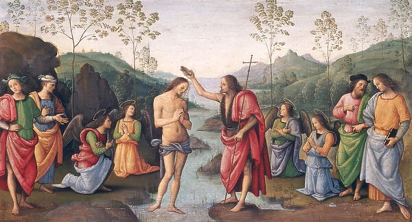 The Baptism of Christ, from the Convent of San Pietro, Perugia, 1496-98 (oil on panel)