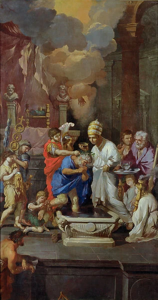 Baptism of Constantine I (270-337) (oil on canvas)