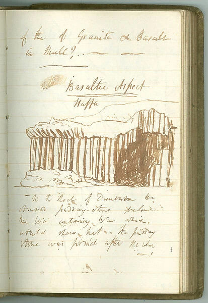 Basaltic Aspect, Staffa, page from Sir Humphry Davy