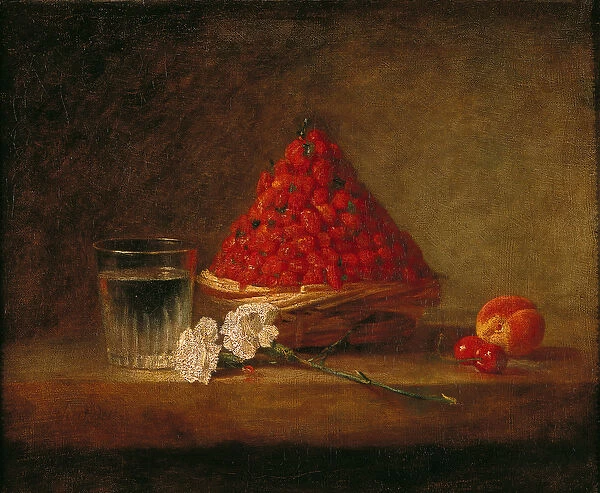 Basket with Wild Strawberries, c. 1761 (oil on canvas)