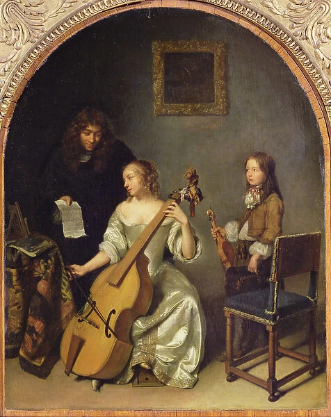 The Bass Viol Lesson (oil on canvas)