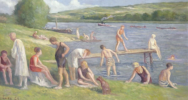 Bathers on the Banks of the Seine (oil on canvas)