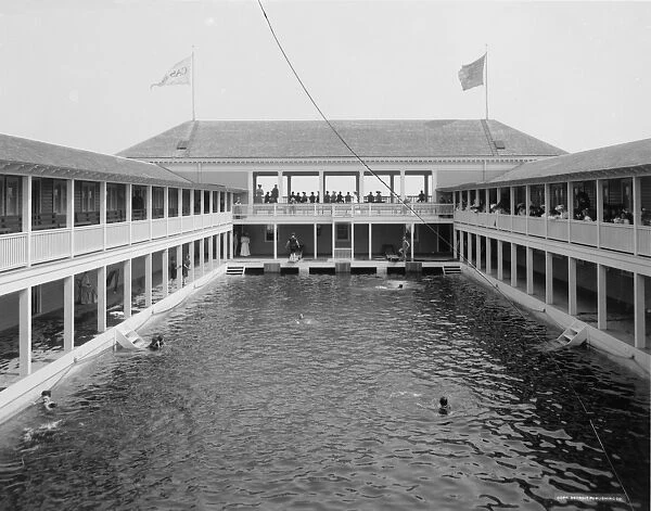 Bathing pool in the casino, Palm Beach, Florida, c. 1905 (b  /  w photo)