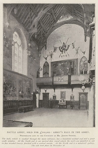 Battle Abbey, sold for £200, 000, Abbots Hall in the Abbey (b  /  w photo)