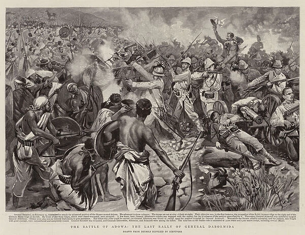 The Battle of Adowa, The Last Rally of General Dabormida (engraving)