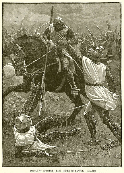 Battle of Evesham: King Henry in Danger (engraving)