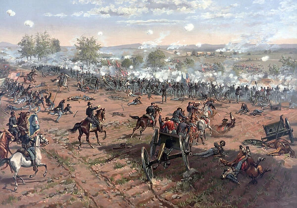 Battle of Gettysburg, pub. L Prang & Co. 1886 (colour litho)