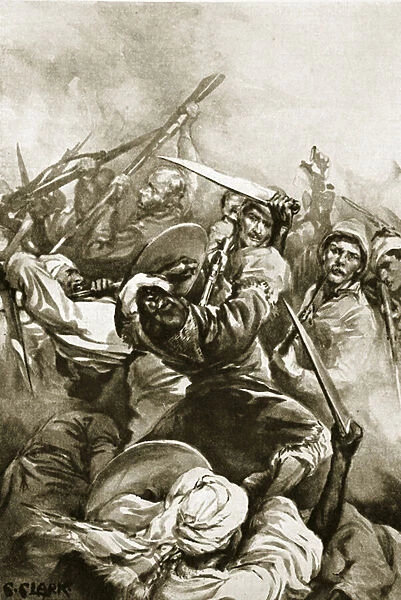 The Battle of Kandahar, September 1st 1880 (litho)