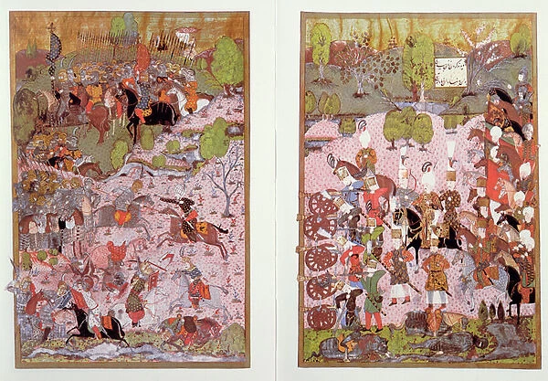 The Battle of Mohacs, between the Turks and Hungarians, 1526