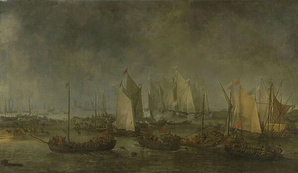 The Battle on the Slaak between the Dutch and Spanish Fleets during the Night of 12-13