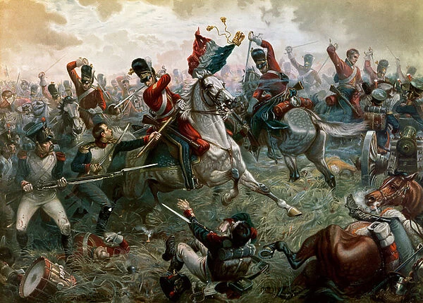 Battle of Waterloo, 18th June 1815, 1898 (colour litho)