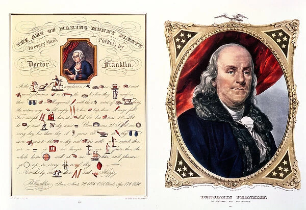 Benjamin Franklin (1706-90) 1847 (colour litho) (see also 210044)