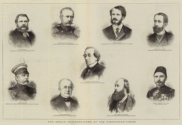 The Berlin Congress, some of the Plenipotentiaries (engraving)
