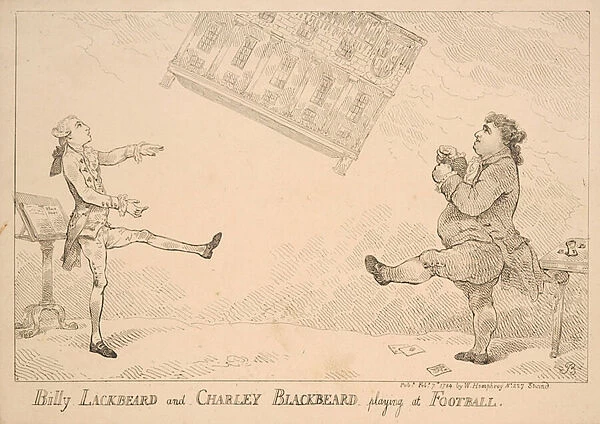Billy Blackbeard and Charley Blackbeard playing at football