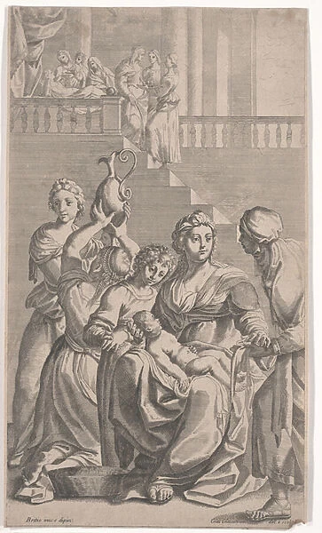 Birth of St. Benedict (etching)