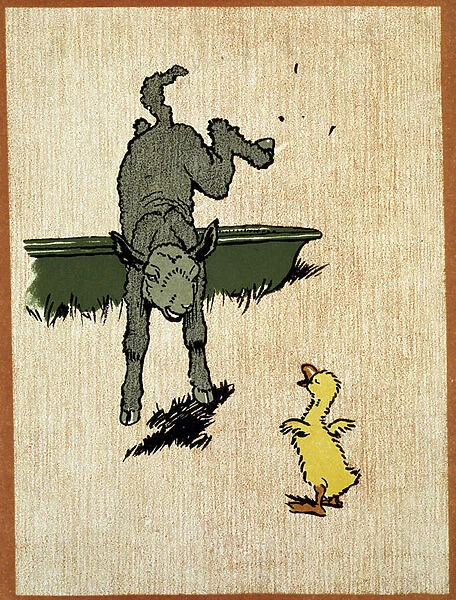 Black lamb and duckling - drawing by Cecil Aldin